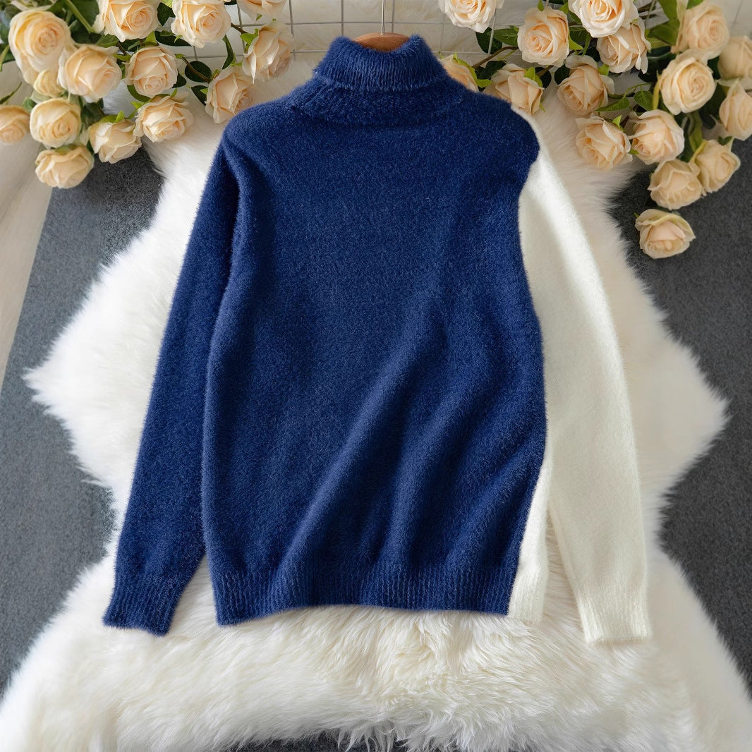 Femmes Pull chic avec col montant et boutons élégants Chic und Stil
