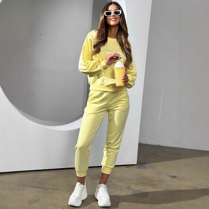 Dames Ensemble de sport décontracté confortable avec coupe décontractée et taille élastique Chic und Stil