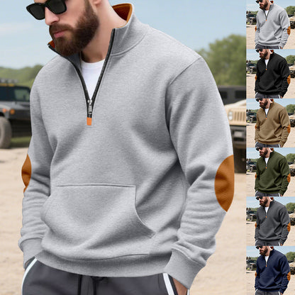 sporty pull for men with half-zip and practical kangaroo pocket Chic und Stil