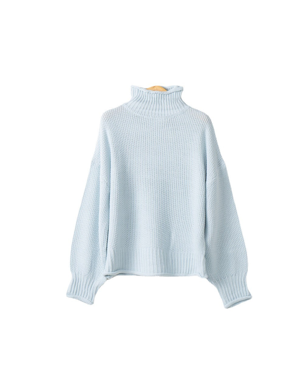 Pull en grosse maille pour femmes avec col montant et épaules tombantes Chic und Stil