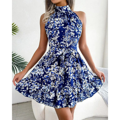 Robe A-ligne à fleurs à bretelles spaghetti Chic und Stil