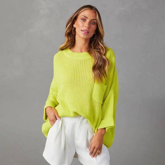 Pull en tricot surdimensionné pour femmes avec poches Chic und Stil