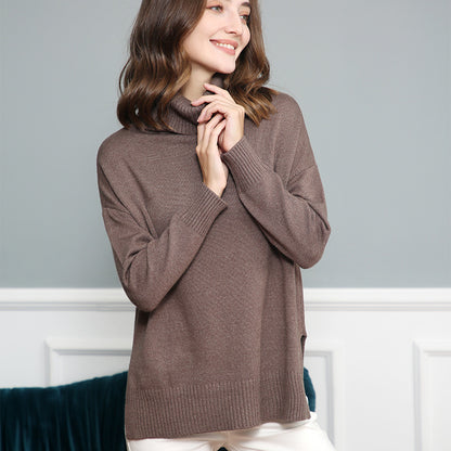 Pull décontracté pour femmes avec col montant et coupe large Chic und Stil