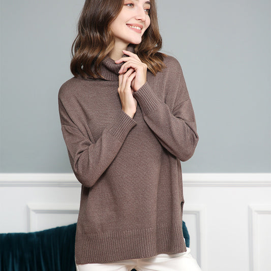 Pull décontracté pour femmes avec col montant et coupe large Chic und Stil
