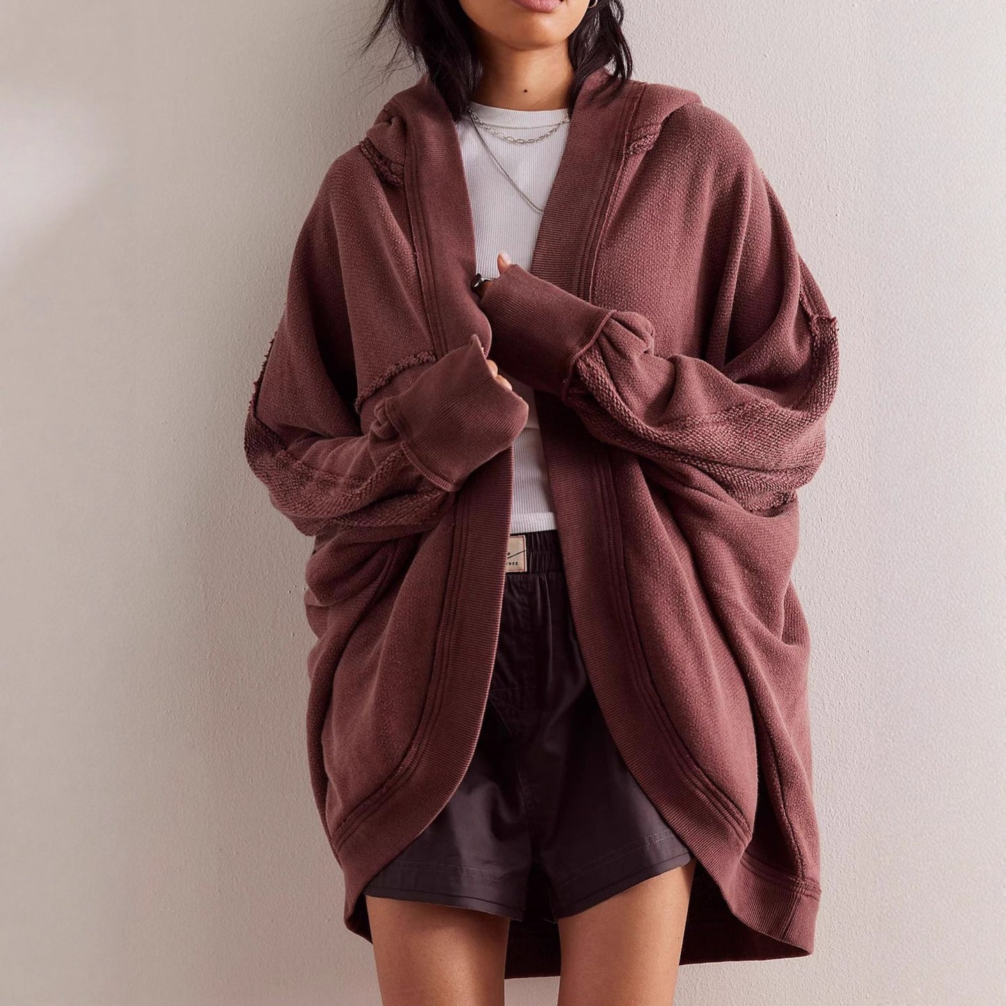 Dames hoodie oversize tendance avec tissage structuré Chic und Stil