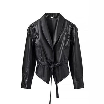 Blazer en cuir designer pour femmes Chic und Stil