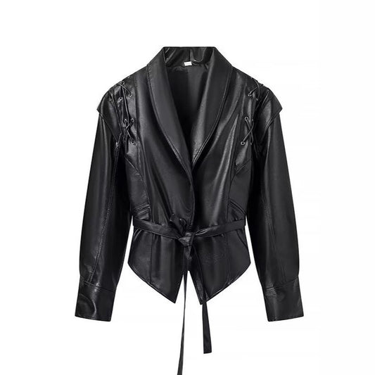 Blazer en cuir designer pour femmes Chic und Stil