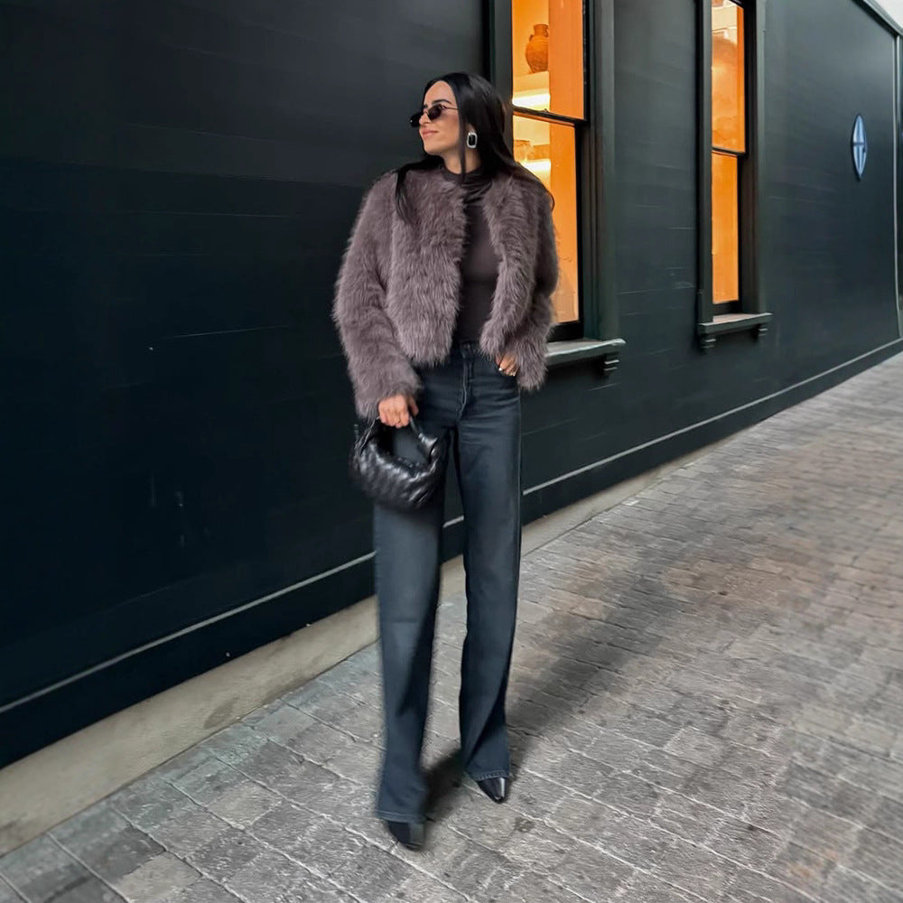 Dames Fuzzy Cardigan Chic und Stil