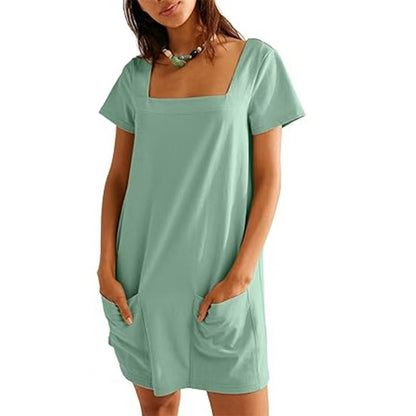 Robe de loisirs pour femmes avec décolleté carré et poches pratiques Chic und Stil