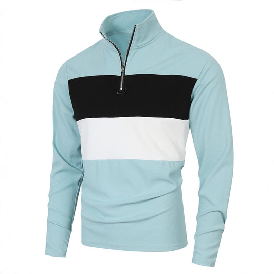 Pull à col montant tendance pour hommes avec fermeture éclair et design structuré Chic und Stil