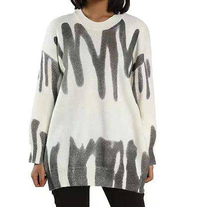 Dames pull oversized à la mode avec dégradé de couleurs unique Chic und Stil