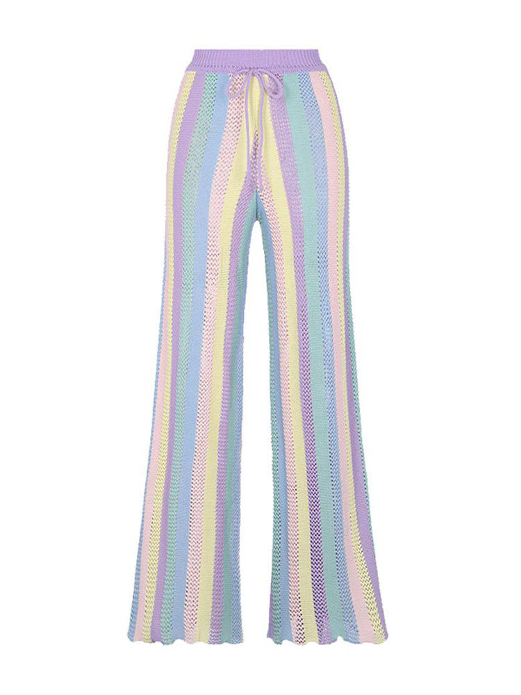 Chic and Style women's harem pants with colorful mesh design