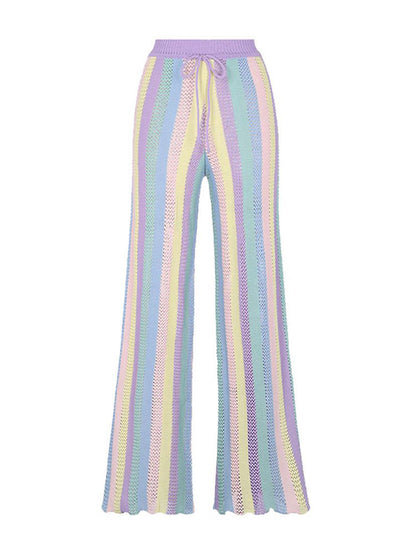 Chic and Style women's harem pants with colorful mesh design