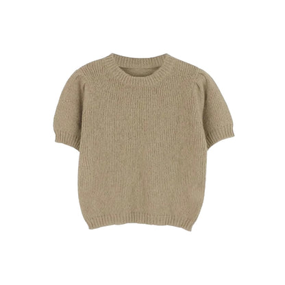 Pull en tricot doux à manches bouffantes pour femmes Chic und Stil