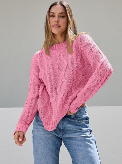 Pull en tricots épais pour femmes avec motif ondulé et coupe ample Chic und Stil