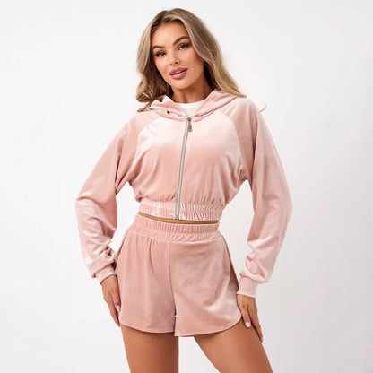 Dames élégant Fleece-Hoodie avec col haut et fermeture éclair Chic und Stil