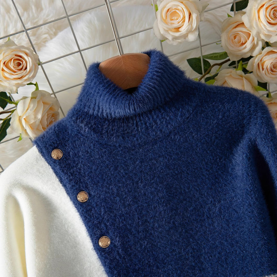 Femmes Pull chic avec col montant et boutons élégants Chic und Stil