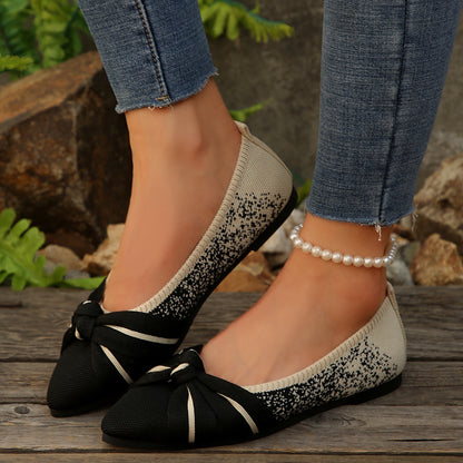 Ballerines élégantes pour femmes avec décoration en nœud et design de chaussure pointue Chic und Stil