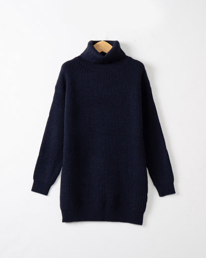 Robe en tricot épais pour femmes avec col montant et coupe ample Chic und Stil
