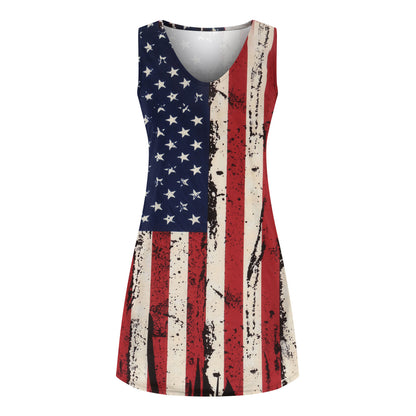Robe mini décontractée pour dames avec décolleté en V profond et design étoiles Chic und Stil