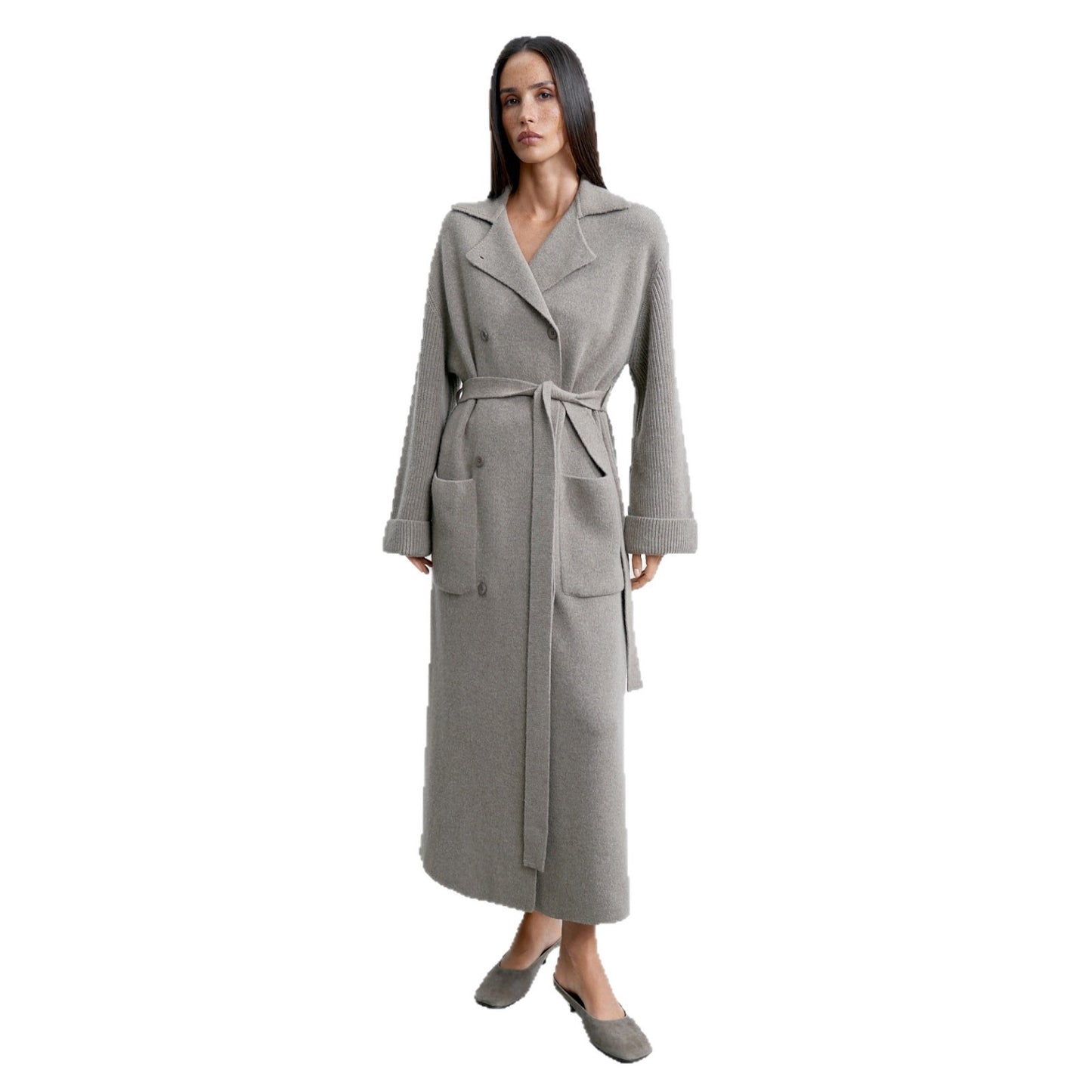 Dames élégant manteau long en laine de haute qualité Chic und Stil