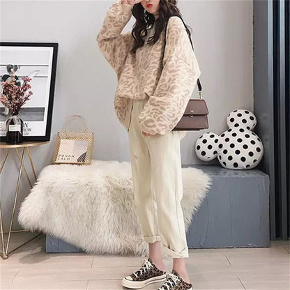 Pull en tricot surdimensionné pour femmes avec motif léopard et matériau doux Chic und Stil