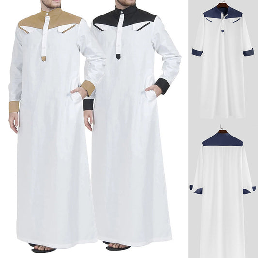 Hommes robe longue traditionnelle avec col moderne et poches pratiques Chic und Stil