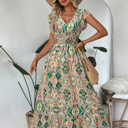 Robe maxi pour femmes au style bohème avec un motif vibrant Chic und Stil