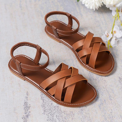 Sandales à brides pour femmes en cuir de haute qualité et avec une sangle élastique Chic und Stil