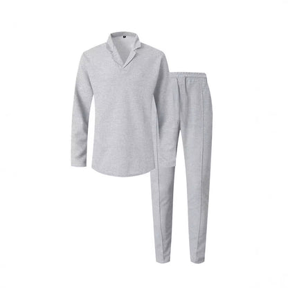 Elegant casual set for men with modern collar and comfortable pants Chic and Style