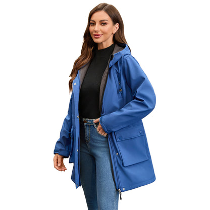 Functional outdoor jacket for women with adjustable drawstring waist and inner lining Chic and Style