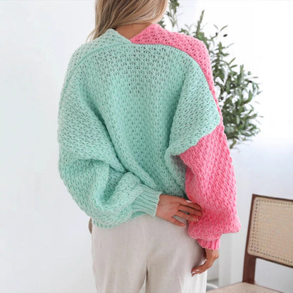 Pull en maille confortable pour dames avec des manches oversize et une combinaison de couleurs Chic und Stil