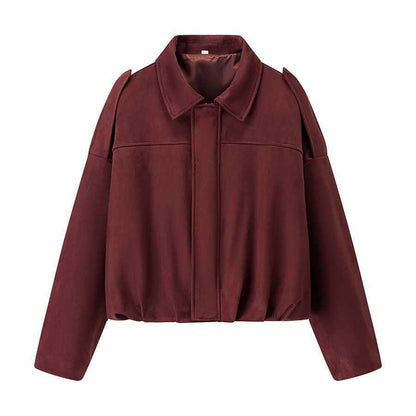 Damen Übergangsjacke mit voluminösen Ärmeln und eleganter Kapuze Chic und Stil