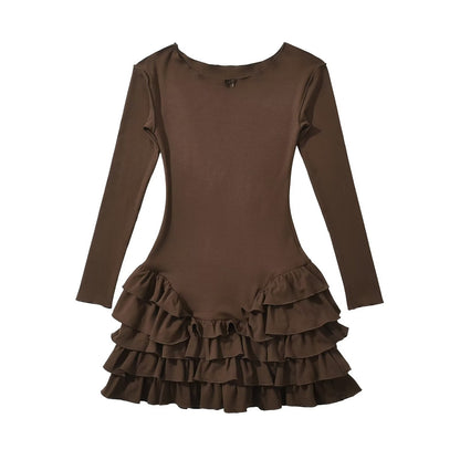 Robe de ballet pour dames avec ourlet en volants et manches longues Chic und Stil