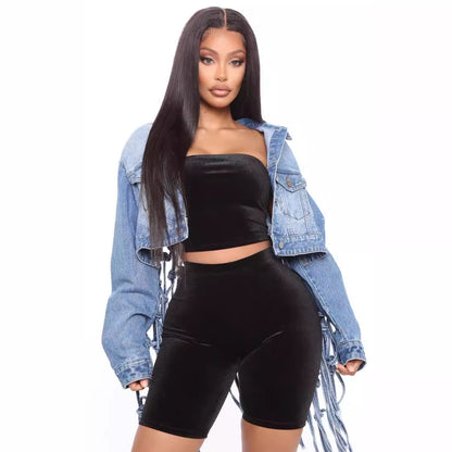 Veste en denim pour femmes avec un détail de nœud unique et une coupe décontractée Chic und Stil