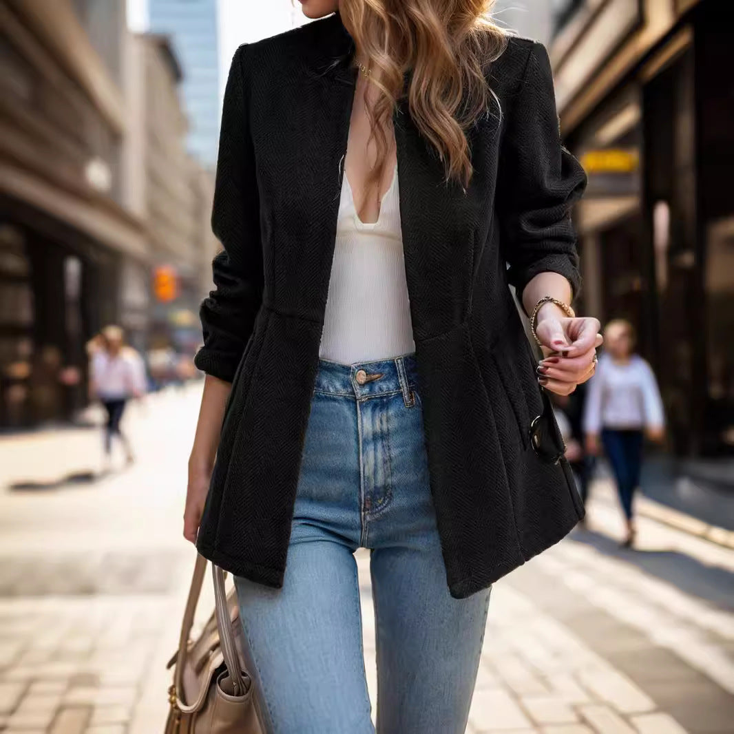 Blazer élégant pour femmes avec structure alvéolée et coupe cintrée Chic und Stil