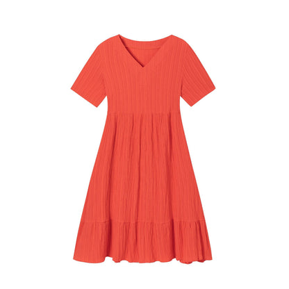 Dames V décolleté robe midi Chic und Stil