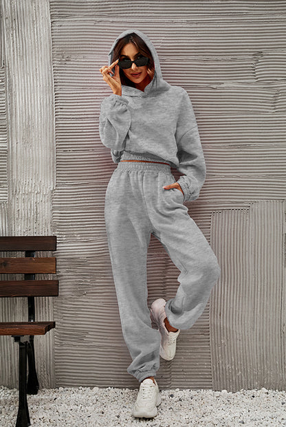Comfortable women's sweatpants with hood and gathers Chic and Style