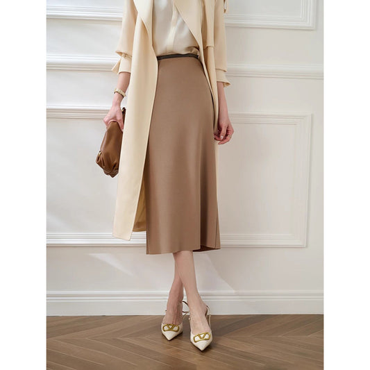 Jupe maxi élégante pour femme avec ceinture texturée Chic und Stil