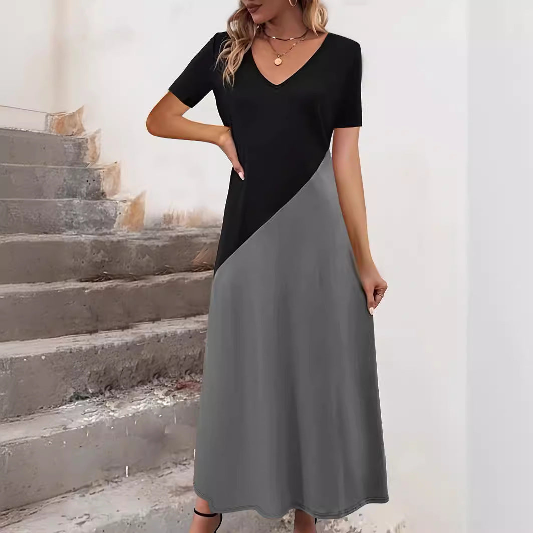 Robe Maxi Colour-Block Femme Chic und Stil