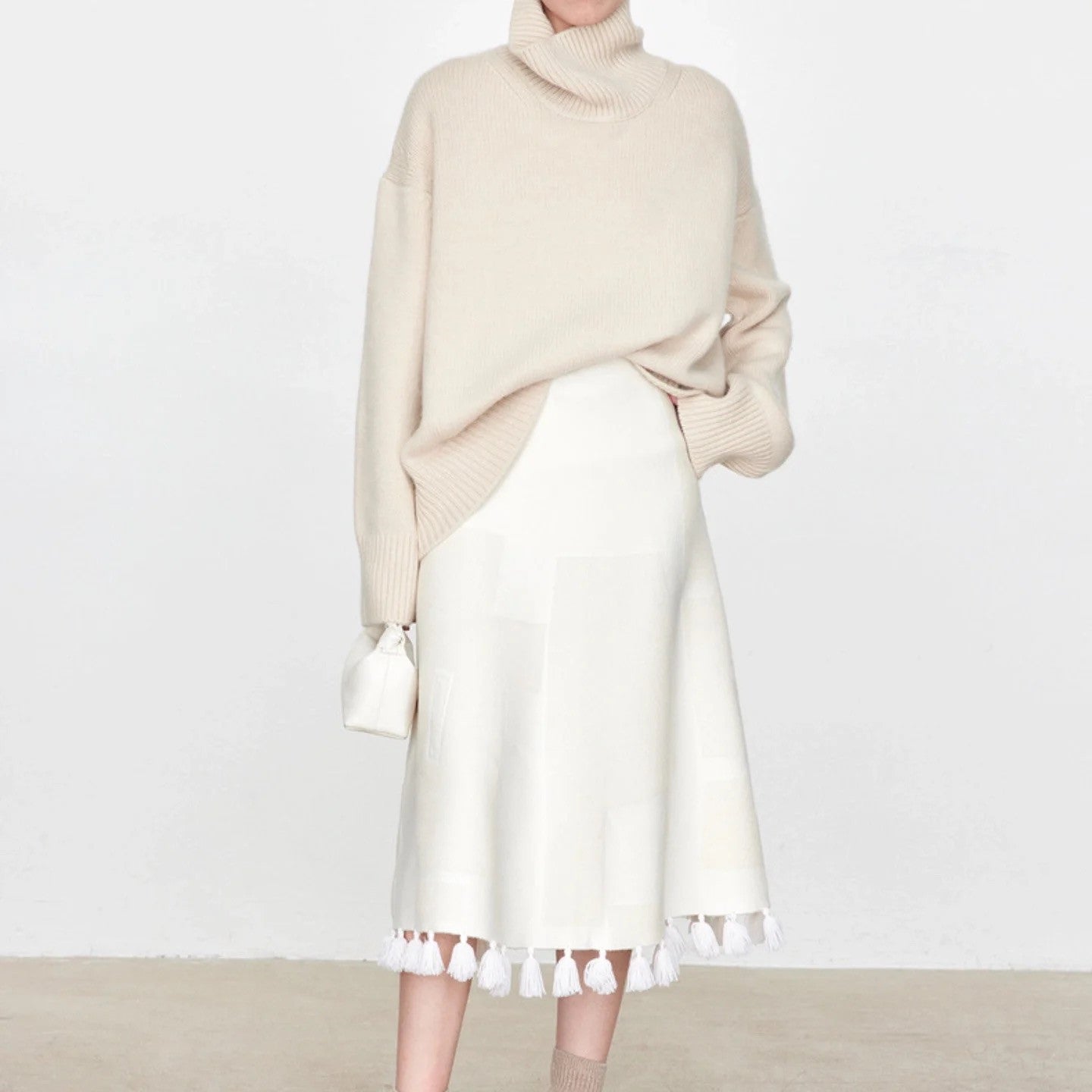 Pull à col roulé oversize pour femme avec structure côtelée Chic und Stil