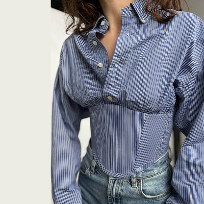 Blouse pour dames avec coupe innovante et manches structurées Chic und Stil