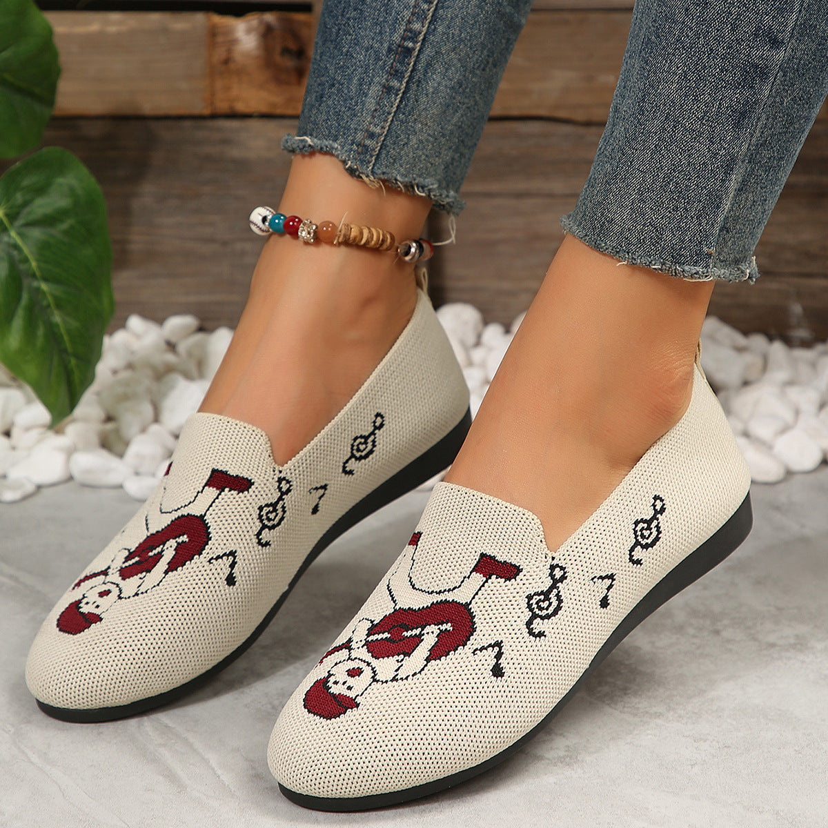 Baskets décontractées pour femmes avec motif créatif et semelle antidérapante Chic und Stil