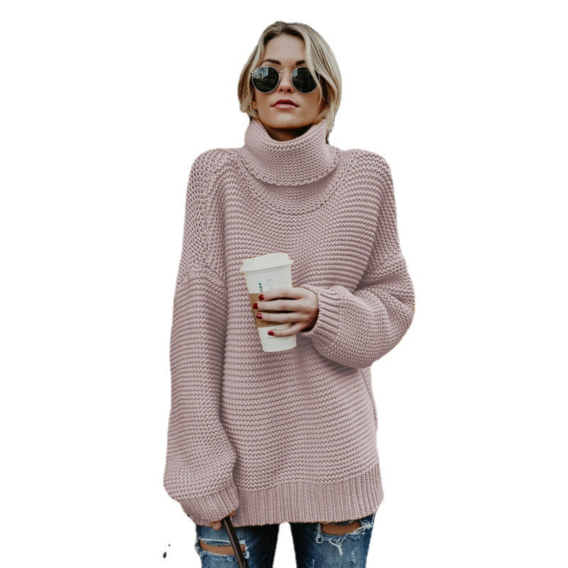 Pull en maille épaisse pour dames avec col roulé haut et coupe décontractée Chic und Stil