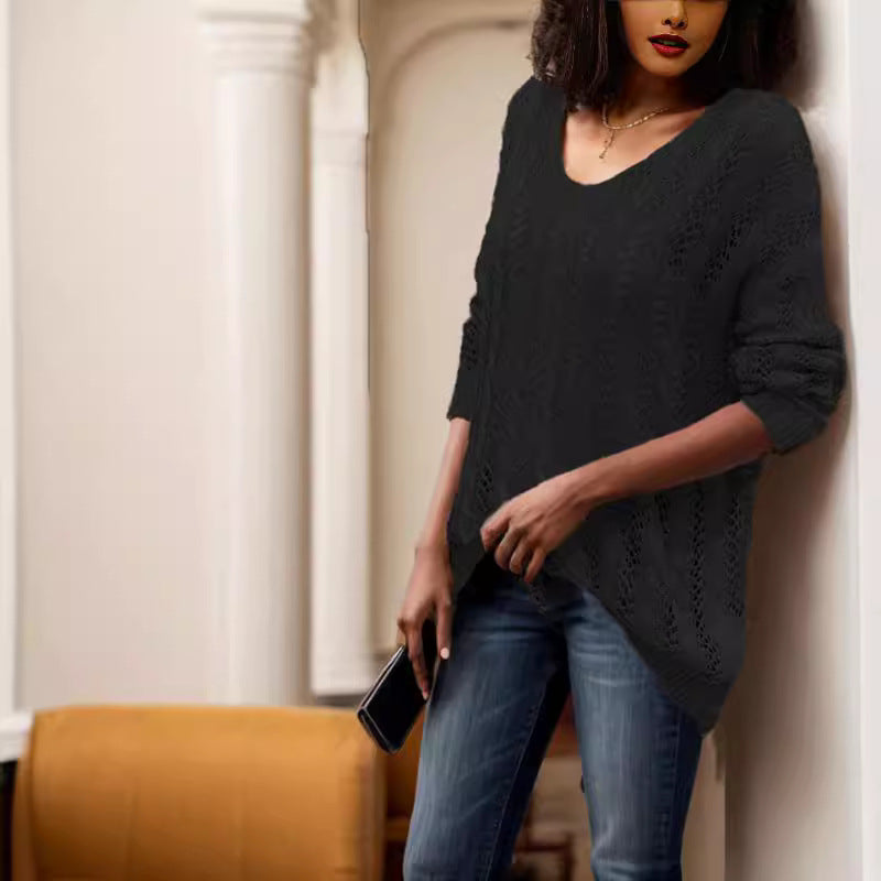 Pull en tricot aéré pour femmes avec une structure en œillet unique Chic und Stil