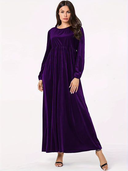 Robe maxi pour femmes en velours luxueux avec élégant drapé Chic und Stil