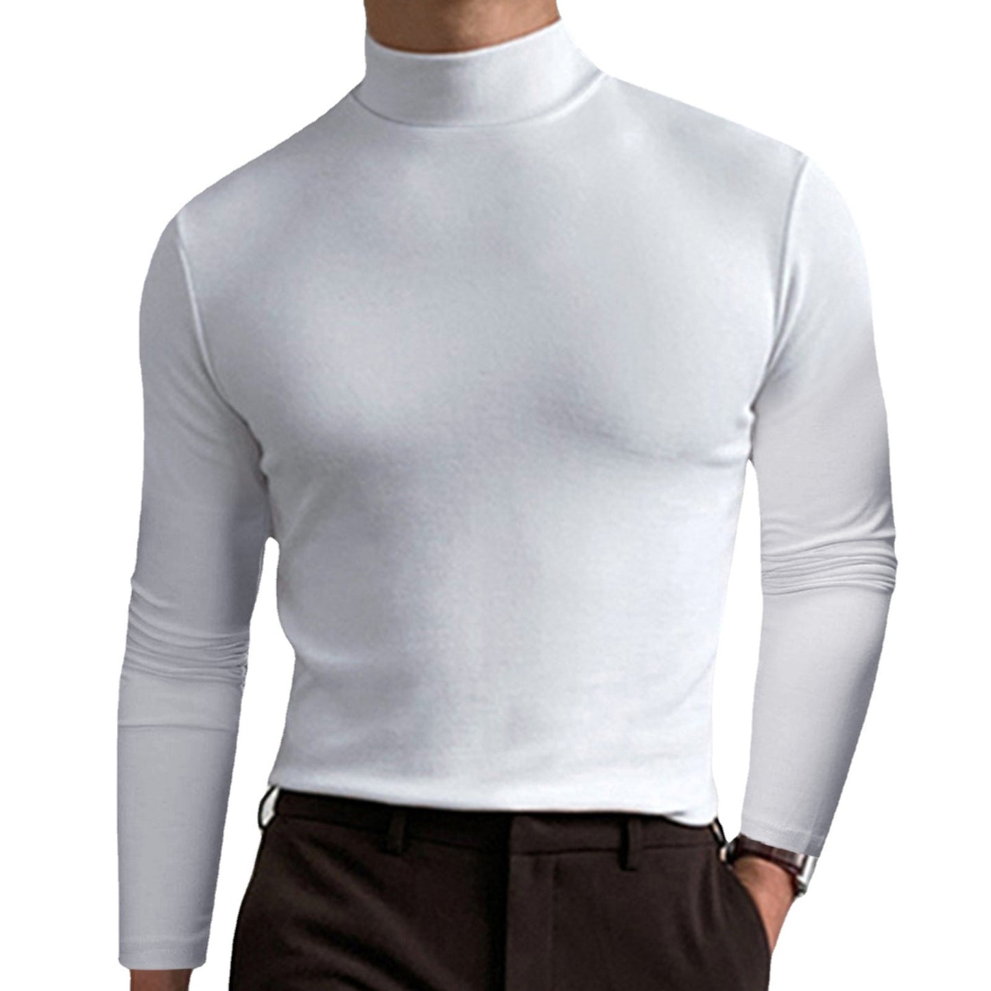 Pull-over à col roulé pour hommes en matériaux confortables et élastiques Chic und Stil
