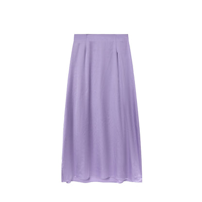 Jupe Maxi en Satin Femmes Chic und Stil