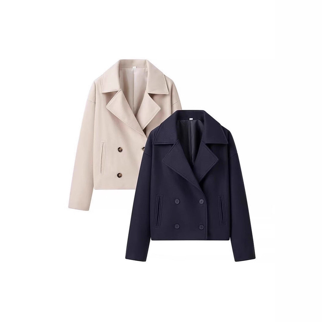 Dames élégante courte veste dans le style décontracté à double corps Chic und Stil