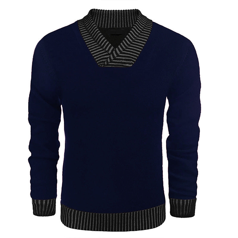 Pull en tricot élégant pour hommes avec col châle moderne et dessus structuré Chic und Stil